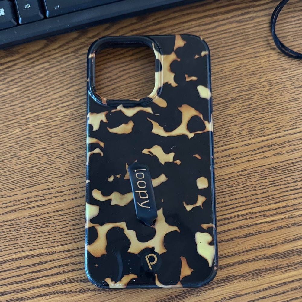 Loopy Case Black and Tan Tortoise IPHONE 15 PRO MAX